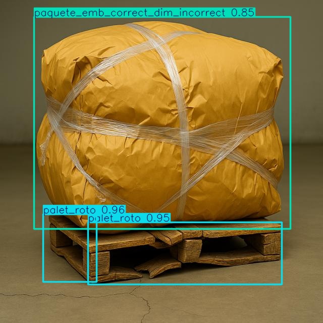 Predicción visual 14 del modelo sobre mercancía logística